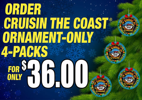 2023 Cruisin' The Coast Christmas Ornaments 4 Pack
