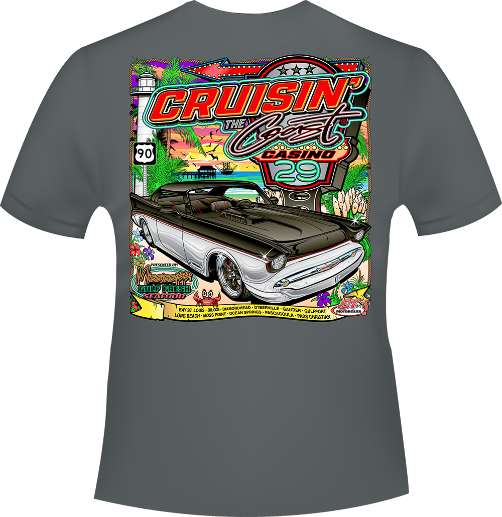 2025 Cruisin' The Coast Main Design Short Sleeve T-Shirt – ET