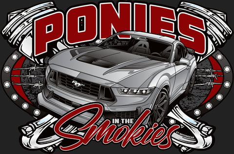 2024 Ponies in the Smokies Dark Design Metal Sign