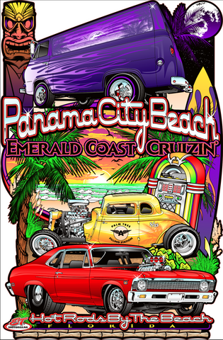 2025 Emerald Coast Cruizin Main Design Metal Sign