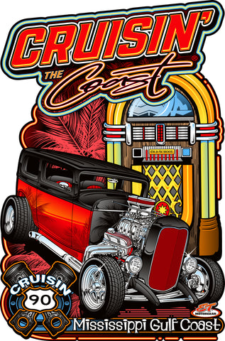 2025 Cruisin the Coast Dark Design Metal Sign