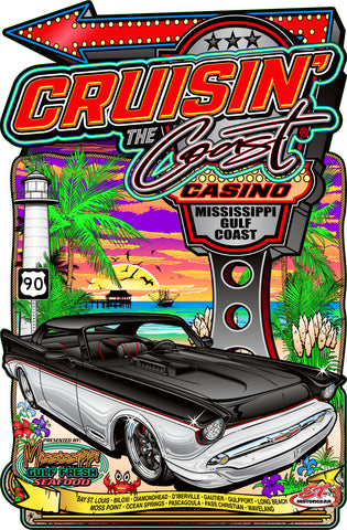 2025 Cruisin the Coast Main Design Metal Sign