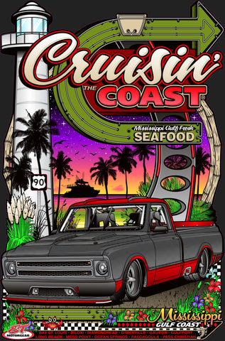 2024 Cruisin' The Coast Main Design Metal Sign