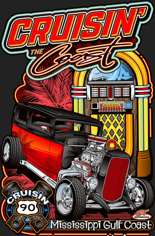 2025 Cruisin the Coast Dark Design Metal Sign