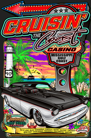 2025 Cruisin the Coast Main Design Metal Sign