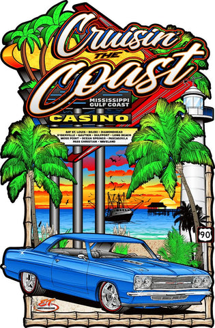 2023 Cruisin’ The Coast Main Design Metal Sign