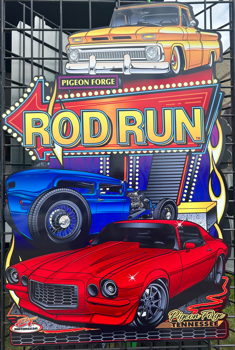2025 Pigeon Forge Rod Run Spring Main Design Metal Sign – ET Motorgear