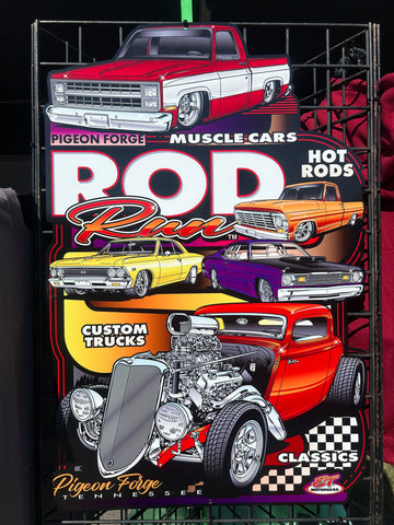 2025 Pigeon Forge Fall Rod Run Main Design Metal Sign
