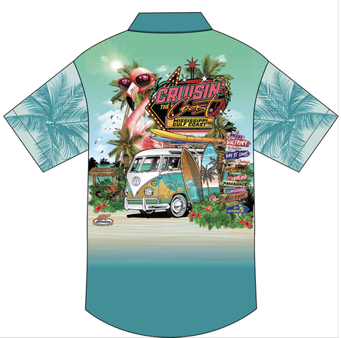 2025 Cruisin' The Coast Men's Sublimation Short Sleeve Shirt