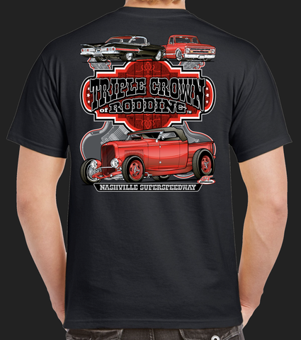 2023 Triple Crown of Rodding Dark Design Short Sleeve T-Shirt