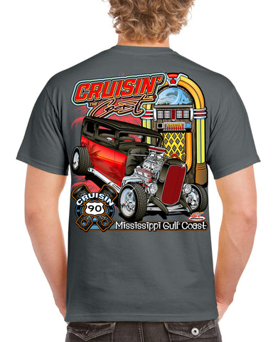 2025 Cruisin' The Coast Dark Design Short Sleeve T-Shirt