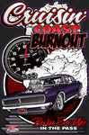 2024 Cruisin' The Coast Burnout Metal Sign