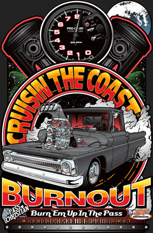 2025 Cruisin the Coast Burnout Metal Sign