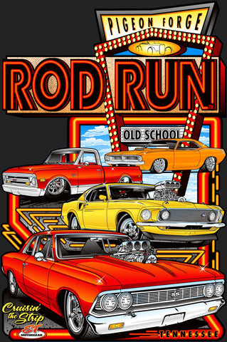 2024 Pigeon Forge Rod Run Spring Main Design Metal Sign