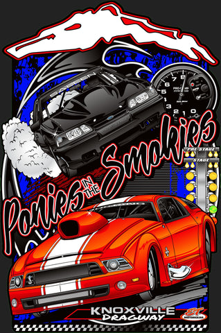 2025 Ponies in the Smokies Drag Racing Metal Sign