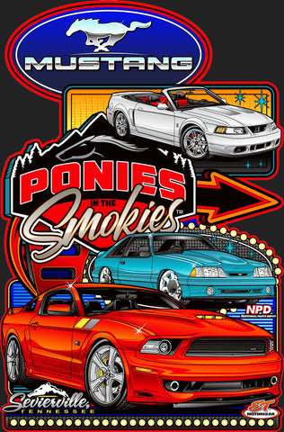 2025 Ponies in the Smokies Main Design Metal Sign