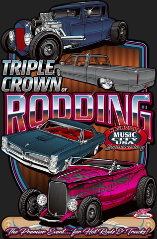 2025 Triple Crown of Rodding Dark Design Metal Sign