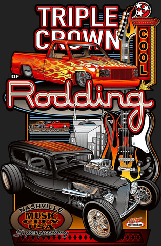 2025 Triple Crown of Rodding Main Design Metal Sign