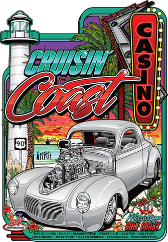 Cruisin' the Coast Official 23 Metal Sign (Made to Order)