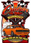 Cruisin' The Coast Burnout Metal Sign
