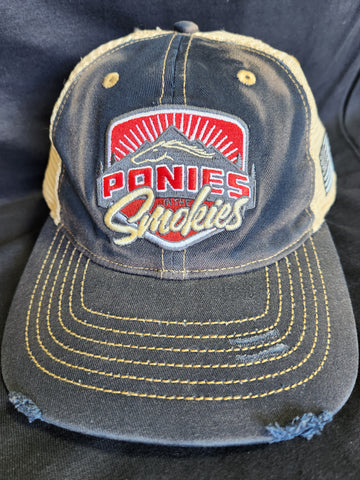 2023 Ponies in the Smokies Distressed Mesh Back Hat